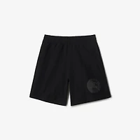 EKD Badge Cotton Shorts in Black - Men | Burberry® Official