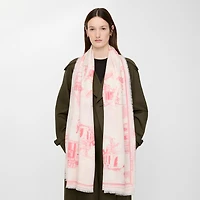 London Landmarks Wool Silk Scarf in Cami pink | Burberry® Official