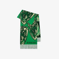 Charging Knight Wool Cashmere Scarf in Maze green | Burberry® Official