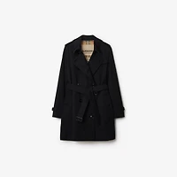 Short Kensington Heritage Trench Coat in Black - Women, Cotton Gabardine | Burberry® Official