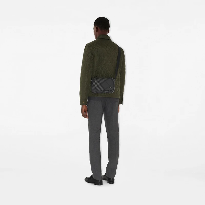 Slim Grid Crossbody Bag in Charcoal - Men, Nylon, Technical | Burberry® Official