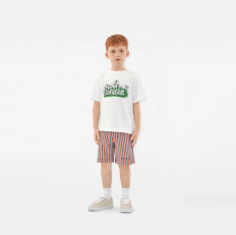 Daisy Logo Cotton T-shirt in White | Burberry® Official