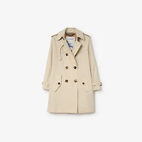 Short Summerside Gabardine Trench Coat​ in Clam beige - Women, Cotton Gabardine | Burberry® Official