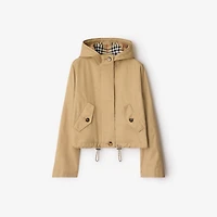 Short Gabardine Parka in Flax - Women, Cotton | Burberry® Official