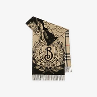 Wide Reversible Stormy Knight Scarf in Sand beige | Burberry® Official
