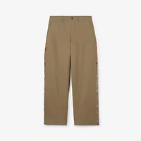 Check Tropical Gabardine Chinos in Finch brown - Men | Burberry® Official