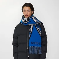 Charging Knight Wool Cashmere Scarf in Knight blue | Burberry® Official
