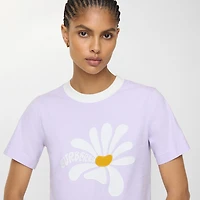 Daisy Cotton T-shirt in Clematis purple - Women | Burberry® Official