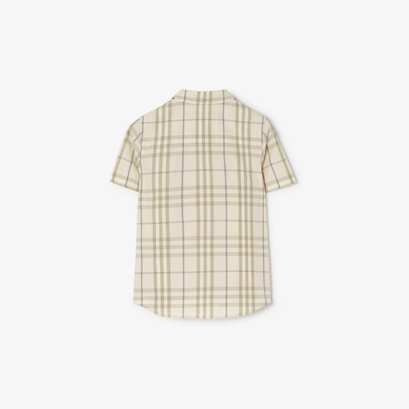 Check Cotton Shirt in Sesame beige | Burberry® Official