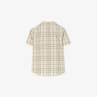 Check Cotton Shirt in Sesame beige | Burberry® Official
