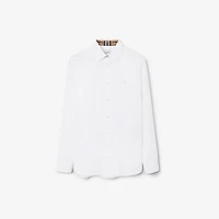 Slim Fit Stretch Cotton Shirt in White