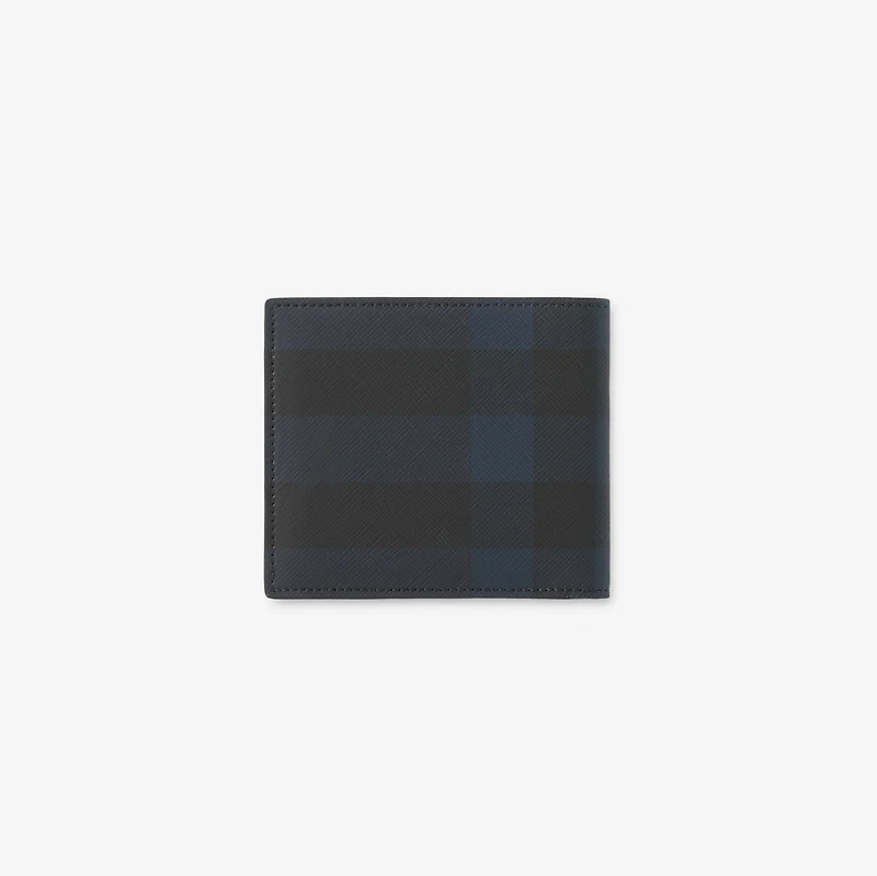 Check Bifold Wallet in Navy - Men, Canvas | Burberry® Official