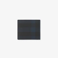 Check Bifold Wallet in Navy - Men, Canvas | Burberry® Official