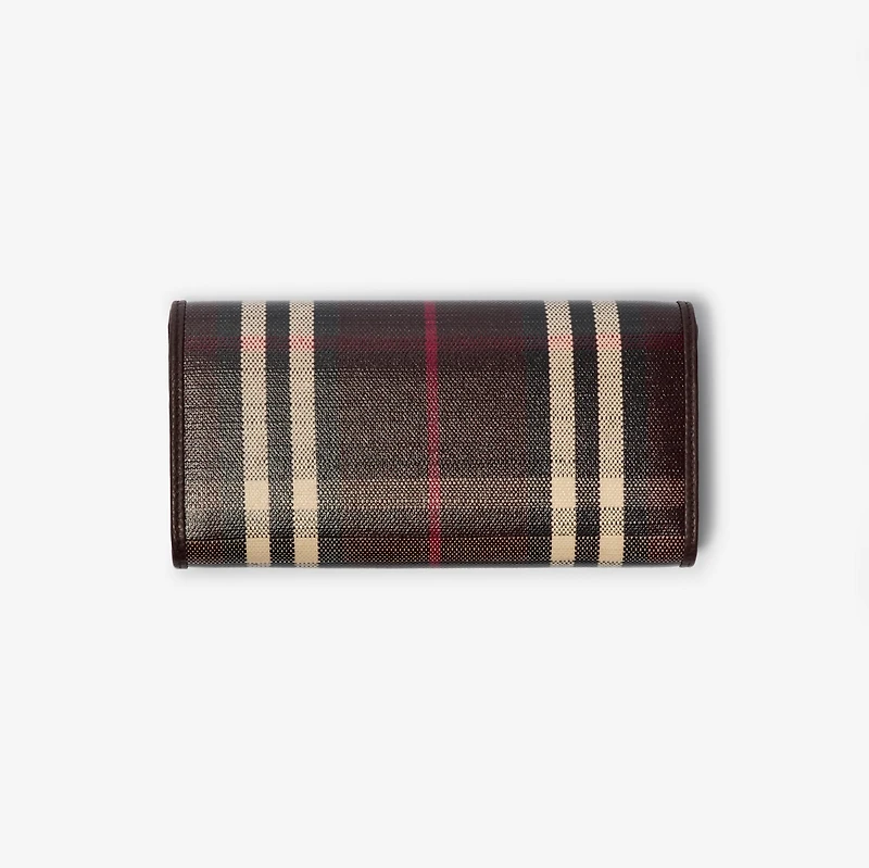 Highlands Continental Wallet in Mahogany red - Women | Burberry® Official