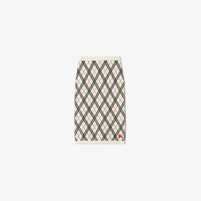 Argyle Check Cotton Skirt in Chalk white - Women | Burberry® Official