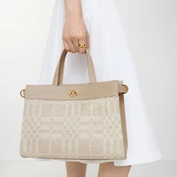 Small Cotswolds Tote in Natural beige - Women, Cotton, Linen | Burberry® Official