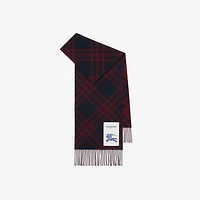 Check Cashmere Scarf in Ink blue | Burberry® Official