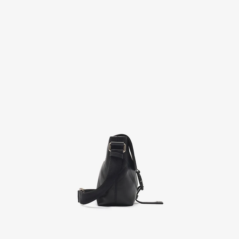Small Embossed Check Buckled Messenger Bag​ in Black - Men | Burberry® Official