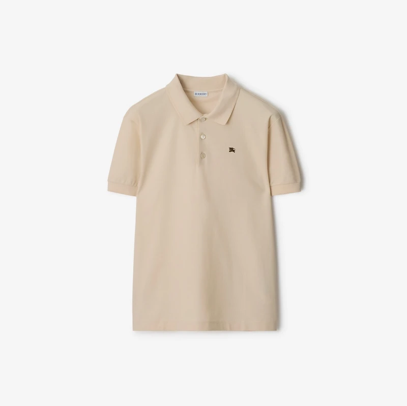 Metal EKD Cotton Polo Shirt in Clam beige - Men | Burberry® Official