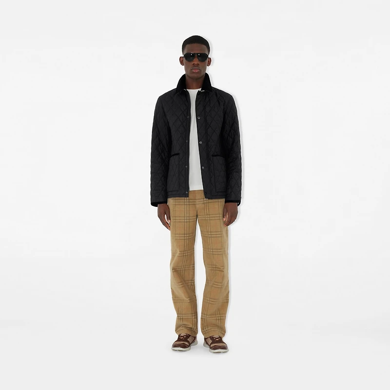 Quilted Nylon Barn Jacket in Black - Men | Burberry® Official