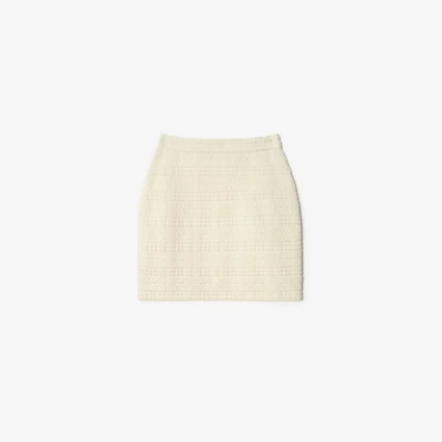 Wool Blend Mini Skirt in Ecru white - Women | Burberry® Official