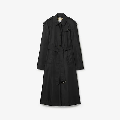 Long Nylon Hooded Car Coat in Black - Women | Burberry® Official