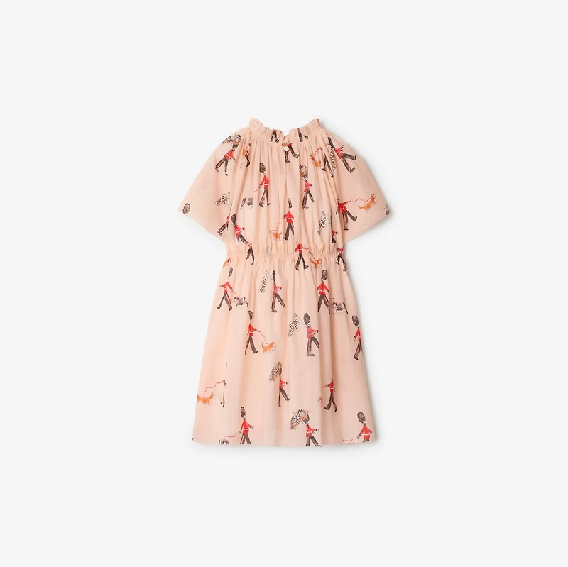 London Guard Cotton Dress in Slipper | Burberry® Official