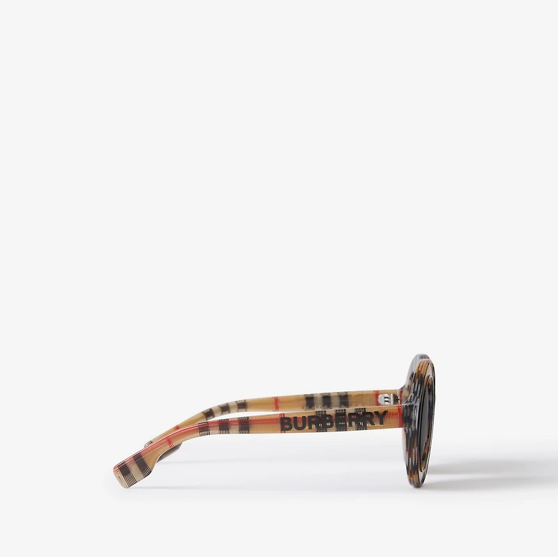 Check Round Sunglasses in Archive beige | Burberry® Official