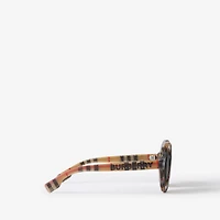 Check Round Sunglasses in Archive beige | Burberry® Official