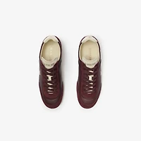 Leather Knight Runner Sneakers in Vineyard red/dove beige - Women | Burberry® Official