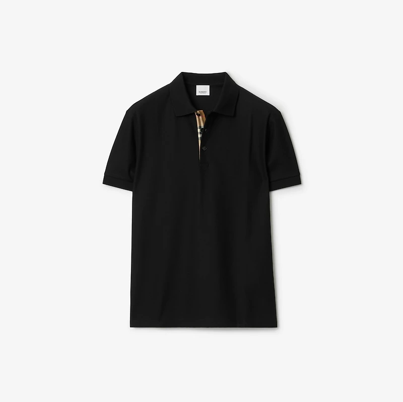 Cotton Polo Shirt in Black - Men | Burberry® Official