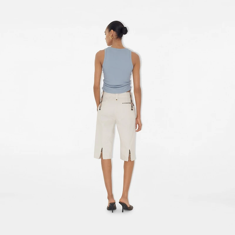 Festival Cotton Blend Tank Top in Gale - Women | Burberry® Official