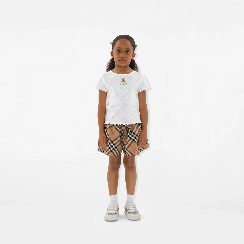 Thomas Bear Cotton T-shirt in White | Burberry® Official