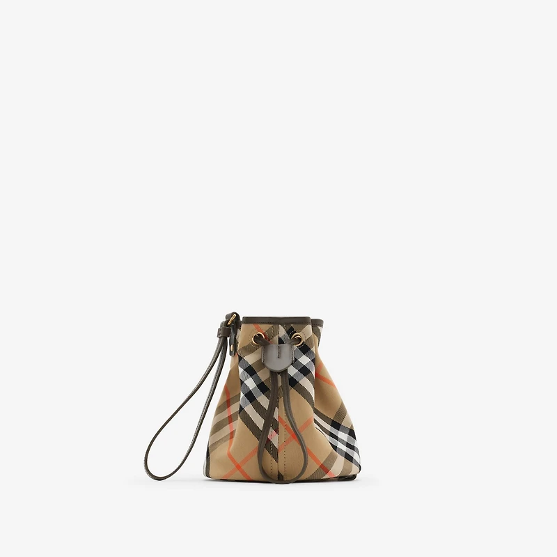 Check Drawstring Pouch​ in Sand - Women | Burberry® Official