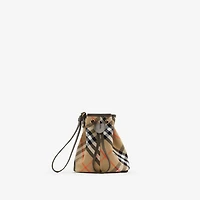 Check Drawstring Pouch​ in Sand - Women | Burberry® Official