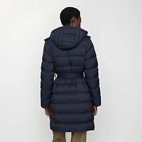 Mid-length Nylon Hooded Puffer Coat in Navy blue - Women | Burberry® Official