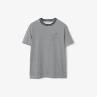 Striped Cotton T-shirt in Magnet - Men | Burberry® Official