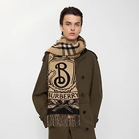 Wide Reversible Stormy Knight Scarf in Sand | Burberry® Official