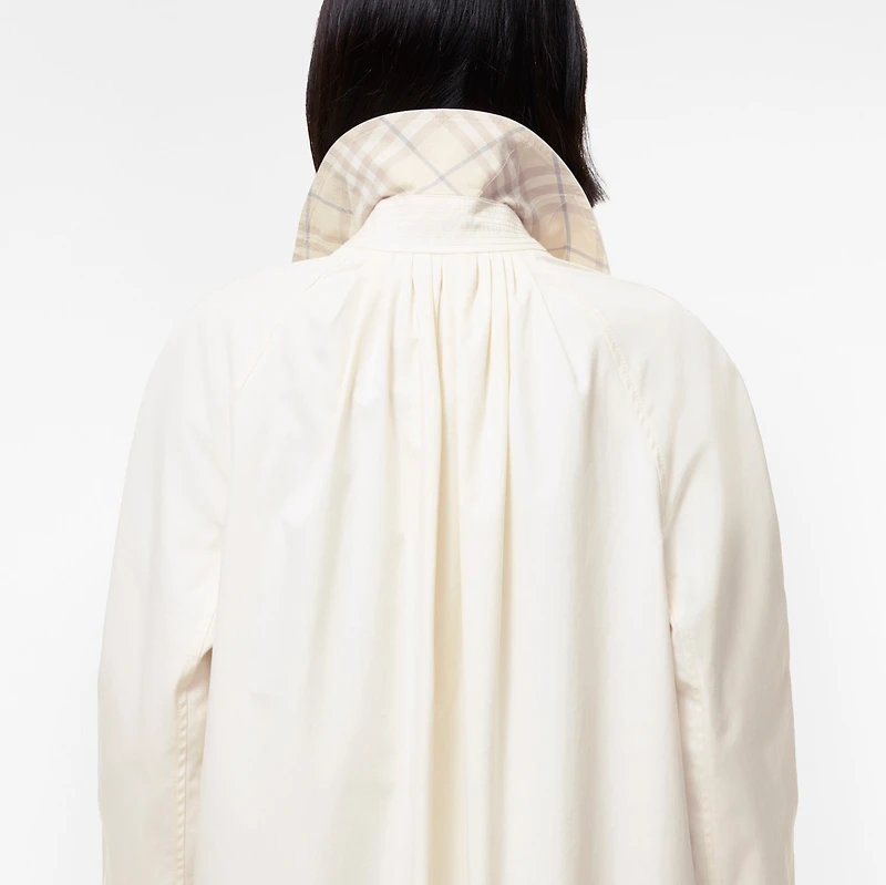 Long Tropical Gabardine Tickhill Car Coat in Tundra white - Women | Burberry® Official