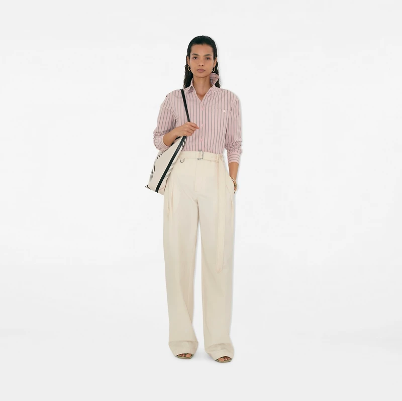 Regular Fit Striped Cotton Canvas Shirt in Bouquet - Women | Burberry® Official