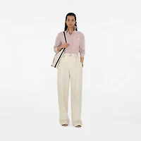 Regular Fit Striped Cotton Canvas Shirt in Bouquet - Women | Burberry® Official