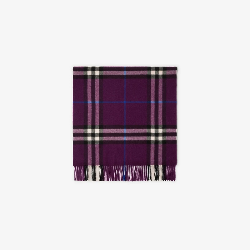 Wide Check Cashmere Scarf in Pansy | Burberry® Official