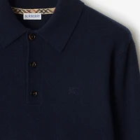 Long-sleeve Cashmere Blend Polo Shirt in Navy - Men | Burberry® Official