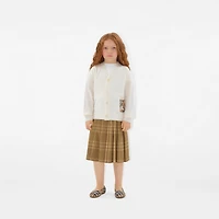 Check Label Wool Cardigan in Ivory | Burberry® Official