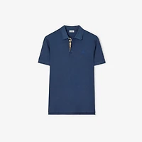 Cotton Polo Shirt in Denim blue - Men | Burberry® Official