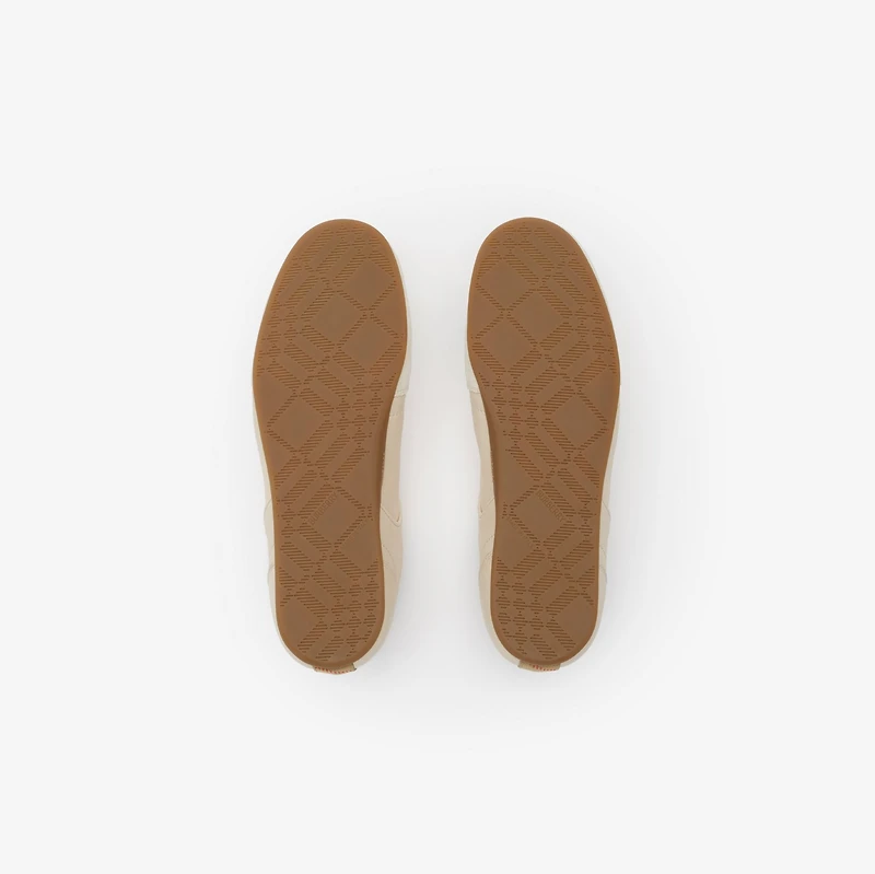 Leather Knight Runner Sneakers​ in Dove beige - Women | Burberry® Official