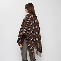 Check Wool Cashmere Cape in Treacle | Burberry® Official