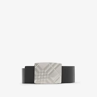 Reversible Engraved Check Belt in Black/charcoal grey - Men | Burberry® Official
