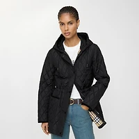Quilted Nylon Parka in Black/sand - Women | Burberry® Official