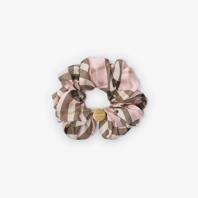 Check Silk Scrunchie in Bow pink | Burberry® Official